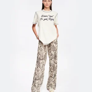 styles dernier cri Golden Goose Pantalon Journey Imprimé Beige 11