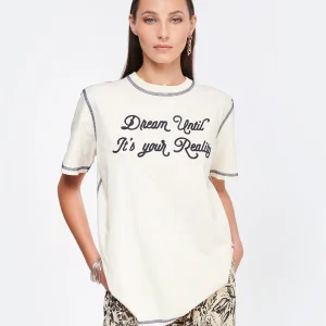 site pas cher Golden Goose Tee-shirt Journey Regular Coton Écru 11