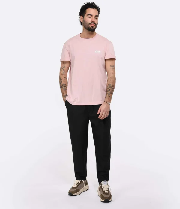 Golden Goose Tee-shirt Star Homme Coton Rose jusqu'à 7