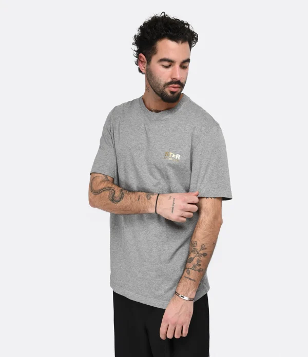 Golden Goose Tee-shirt Big Star Homme Coton Gris Doré vente à bas prix 4