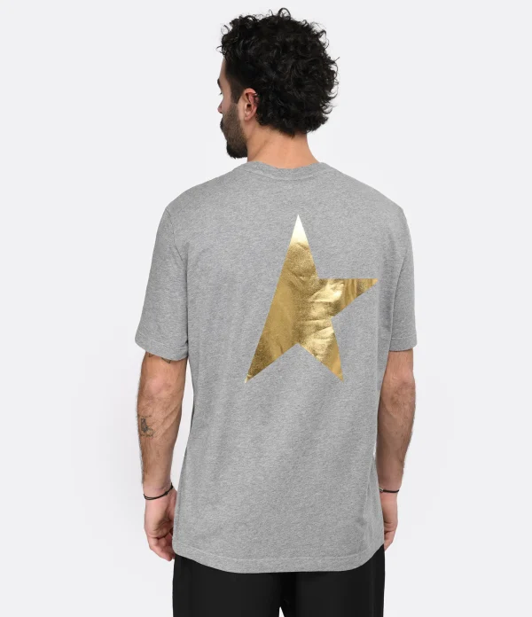 Golden Goose Tee-shirt Big Star Homme Coton Gris Doré vente à bas prix 5