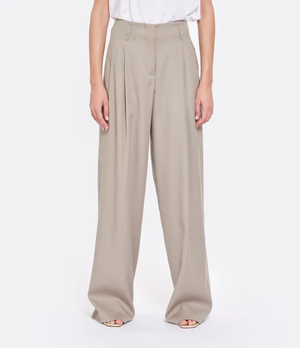 SOLDES TOUT À Golden Goose Pantalon Journey Laine Taupe 5