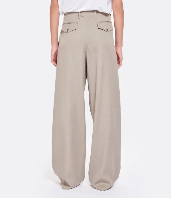 SOLDES TOUT À Golden Goose Pantalon Journey Laine Taupe 6