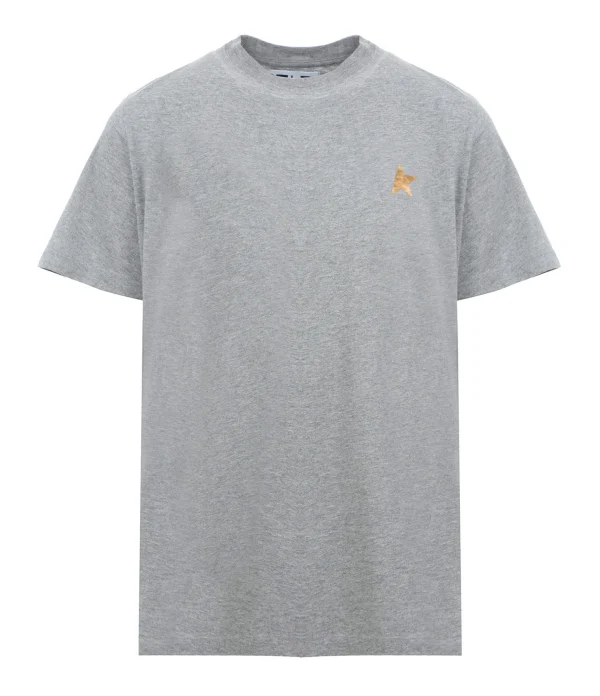 en ligne officielle Golden Goose Tee-shirt Étoile Coton Gris Doré 1