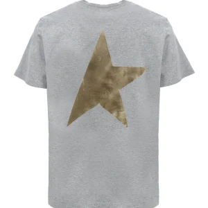 Golden Goose Tee-shirt Big Star Coton Gris Doré Prix très abordable 9