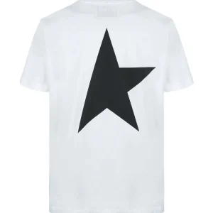 Golden Goose Tee-shirt Big Star Coton Blanc Noir solde en ligne 11