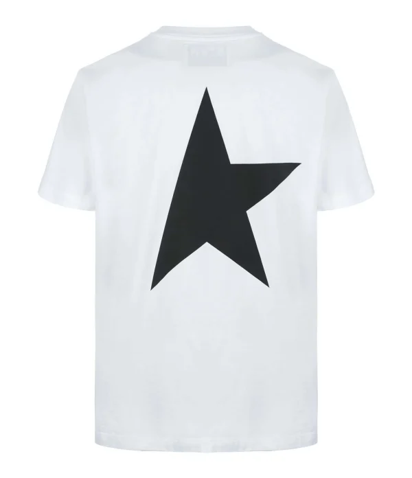 Golden Goose Tee-shirt Big Star Coton Blanc Noir solde en ligne 3