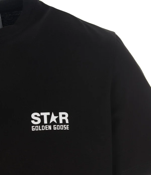 site soldes Golden Goose Tee-shirt Big Star Homme Coton Noir Blanc 4