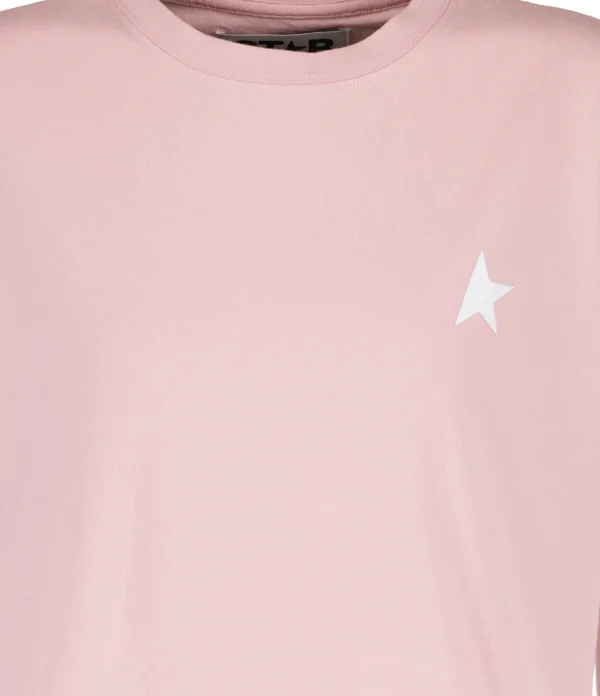 soldes officiel Golden Goose Tee-shirt Étoile Coton Rose Blanc 3