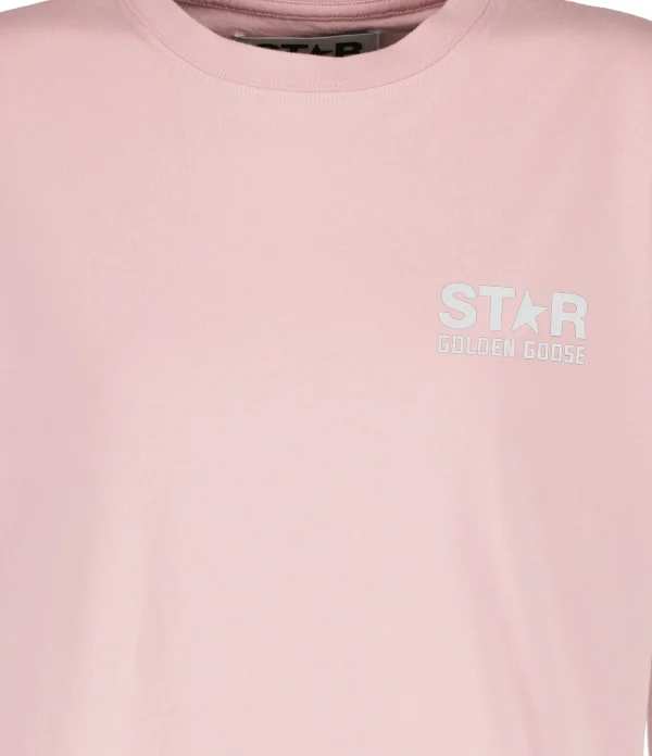 Golden Goose Tee-shirt Star Homme Coton Rose jusqu'à 4