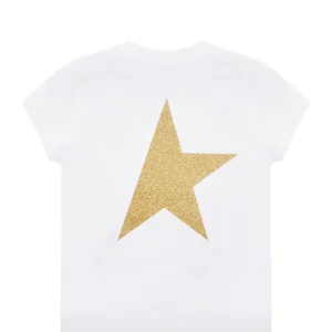 Prestation Et Rapide Golden Goose Tee-shirt Enfant Star Coton Blanc Doré 6