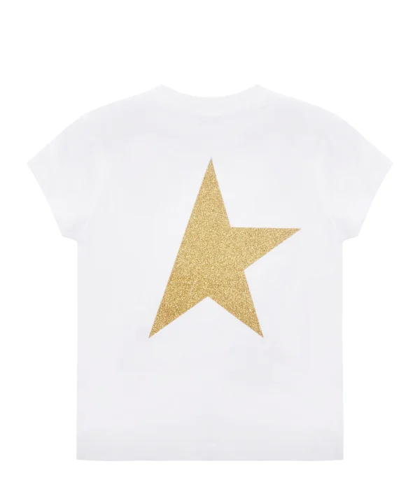 Prestation Et Rapide Golden Goose Tee-shirt Enfant Star Coton Blanc Doré 3