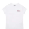 dernières Golden Goose Tee-shirt Star Enfant Coton Blanc Rose 17