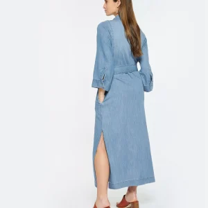 HANA SAN Robe Maeva Coton Denim REMISE allant 12