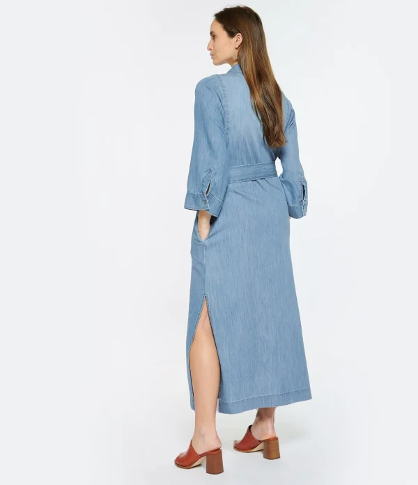 HANA SAN Robe Maeva Coton Denim REMISE allant 5