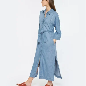 HANA SAN Robe Maeva Coton Denim REMISE allant 10