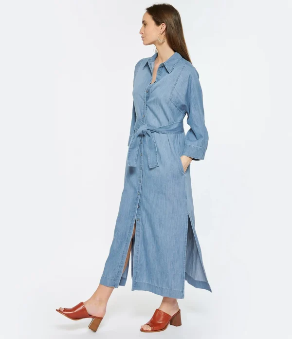 HANA SAN Robe Maeva Coton Denim REMISE allant 4