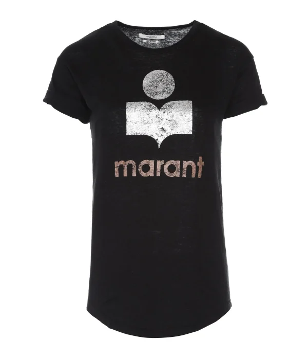 magasin en ligne MARANT ÉTOILE Tee-shirt Koldi Lin Noir Argenté Rose 1