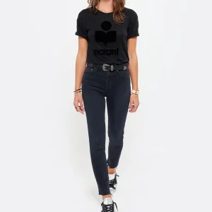 REMISE allant MARANT ÉTOILE Tee-shirt Koldi Logo Lin Noir 16