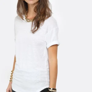 MARANT ÉTOILE Tee-shirt Koldi Uni Lin Blanc marque pas cher en ligne 11