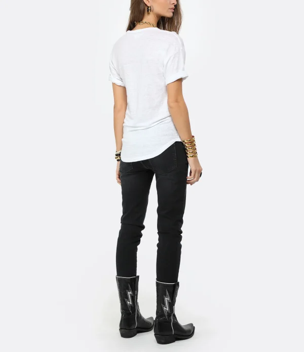 MARANT ÉTOILE Tee-shirt Koldi Uni Lin Blanc marque pas cher en ligne 6