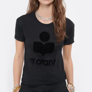 REMISE allant MARANT ÉTOILE Tee-shirt Koldi Logo Lin Noir 12