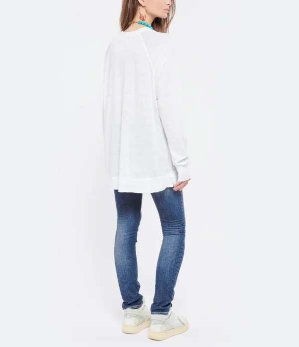 officiel MARANT ÉTOILE Tee-shirt Kiefferf Lin Blanc 6