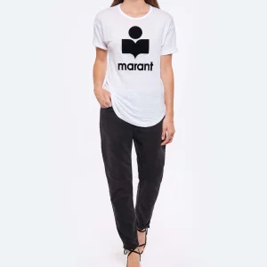 MARANT ÉTOILE Tee-shirt Koldi Lin Blanc Noir prix pas cher 14