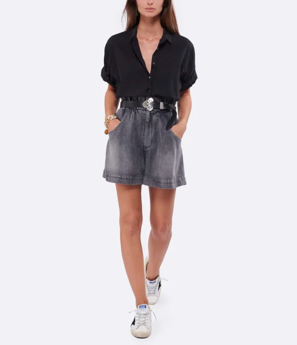 vente en ligne pas cher MARANT ÉTOILE Short Titea Coton Gris 10