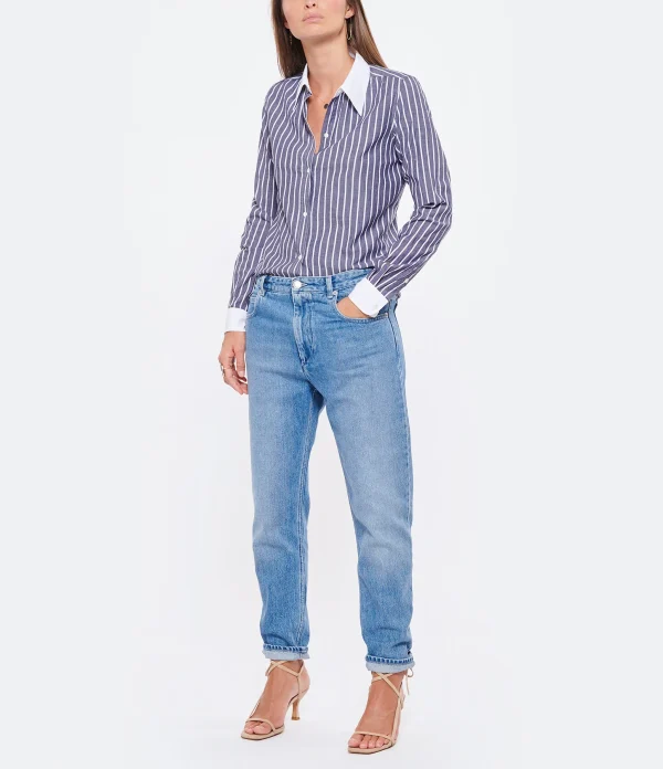 MARANT ÉTOILE Jean Neasr Coton Bleu Clair boutique pas cher 8