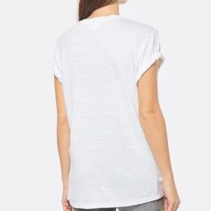 MARANT ÉTOILE Tee-shirt Zewel Lin Rose Blanc marque moins cher 12