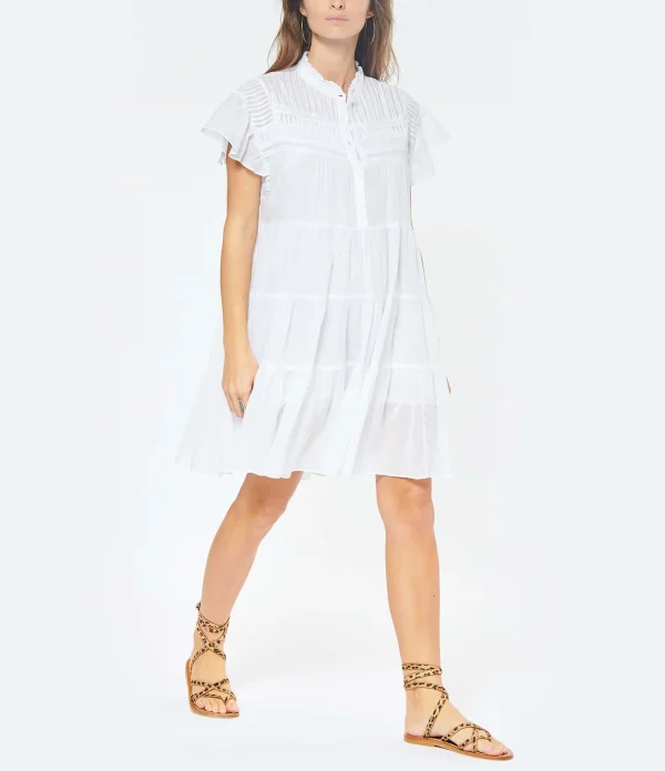 MARANT ÉTOILE Robe Lanikaye Coton Blanc mode tendance 4