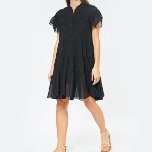 magasin pour MARANT ÉTOILE Robe Lanikaye Coton Noir 11