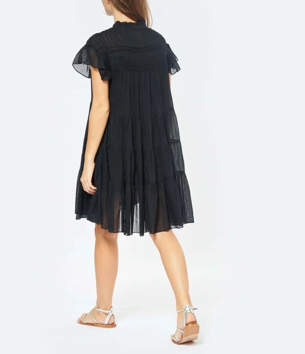 Meilleur Prix Garanti MARANT ÉTOILE Robe Lanikaye Coton Noir 5