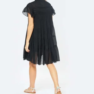 magasin pour MARANT ÉTOILE Robe Lanikaye Coton Noir 13