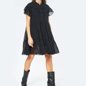 Meilleur Prix Garanti MARANT ÉTOILE Robe Lanikaye Coton Noir 15