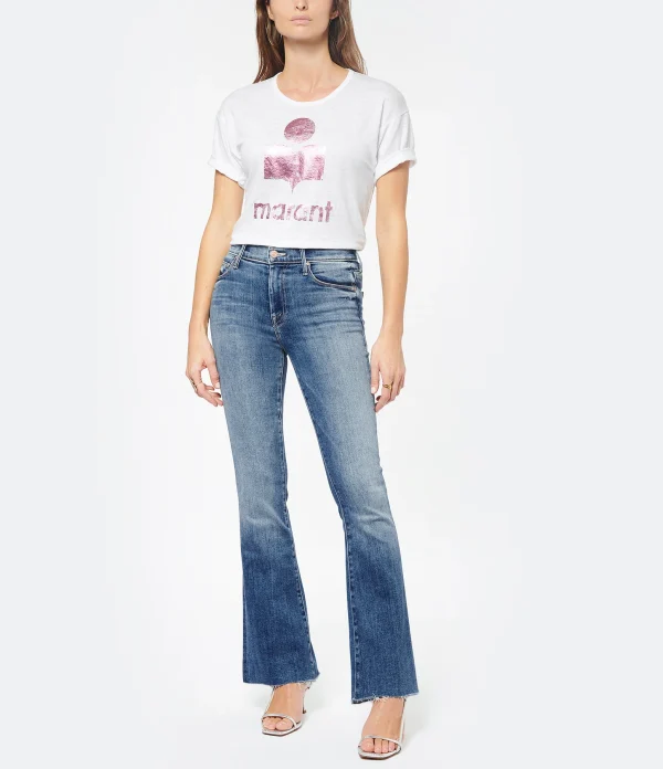 le grand escompte MARANT ÉTOILE Tee-shirt Koldi Lin Rose Blanc 5