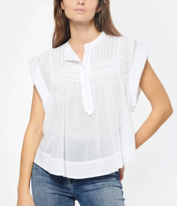 MARANT ÉTOILE Top Leaza Coton Blanc acheter en ligne 4