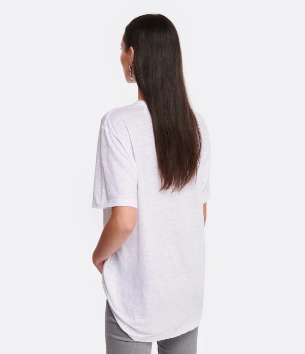 pas cher en vente MARANT ÉTOILE Tee-shirt Zewel Lin Blanc 5