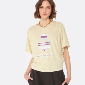 MARANT ÉTOILE Tee-shirt Kyanza Lin Écru achat pas cher 11