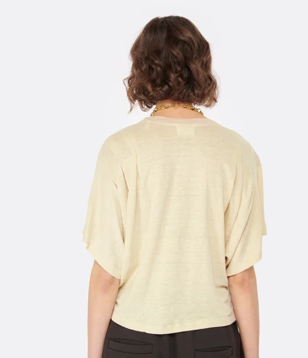 MARANT ÉTOILE Tee-shirt Kyanza Lin Écru achat pas cher 5