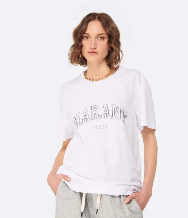 magasin MARANT ÉTOILE Tee-shirt Honore Coton Blanc 4