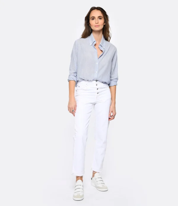 MARANT ÉTOILE Jean Belden Coton Blanc magasin en ligne france 4