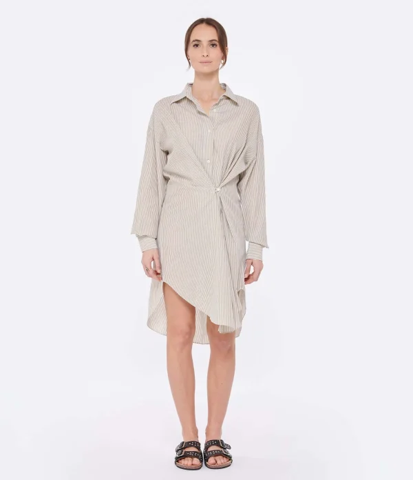 excellents soldes MARANT ÉTOILE Robe Seen Coton Ocre 4