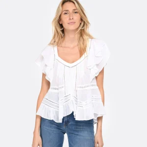 MARANT ÉTOILE Top Madrana Coton Blanc marque pas cher 10