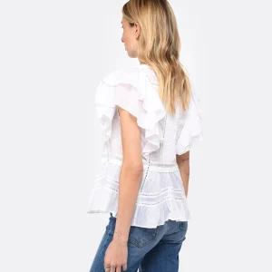 MARANT ÉTOILE Top Madrana Coton Blanc marque pas cher 12