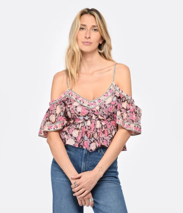 MARANT ÉTOILE Top Garuva Coton Rose Retour Facile et Gratuit 4