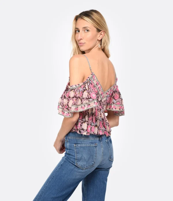 MARANT ÉTOILE Top Garuva Coton Rose Retour Facile et Gratuit 5