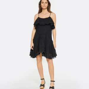 MARANT ÉTOILE Robe Moly Coton Noir Pas Cher Magasin Soldes 10