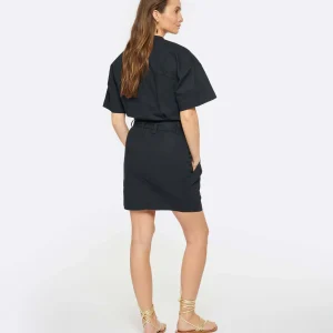 MARANT ÉTOILE Robe Rime Coton Noir Délavé marque pas cher 12